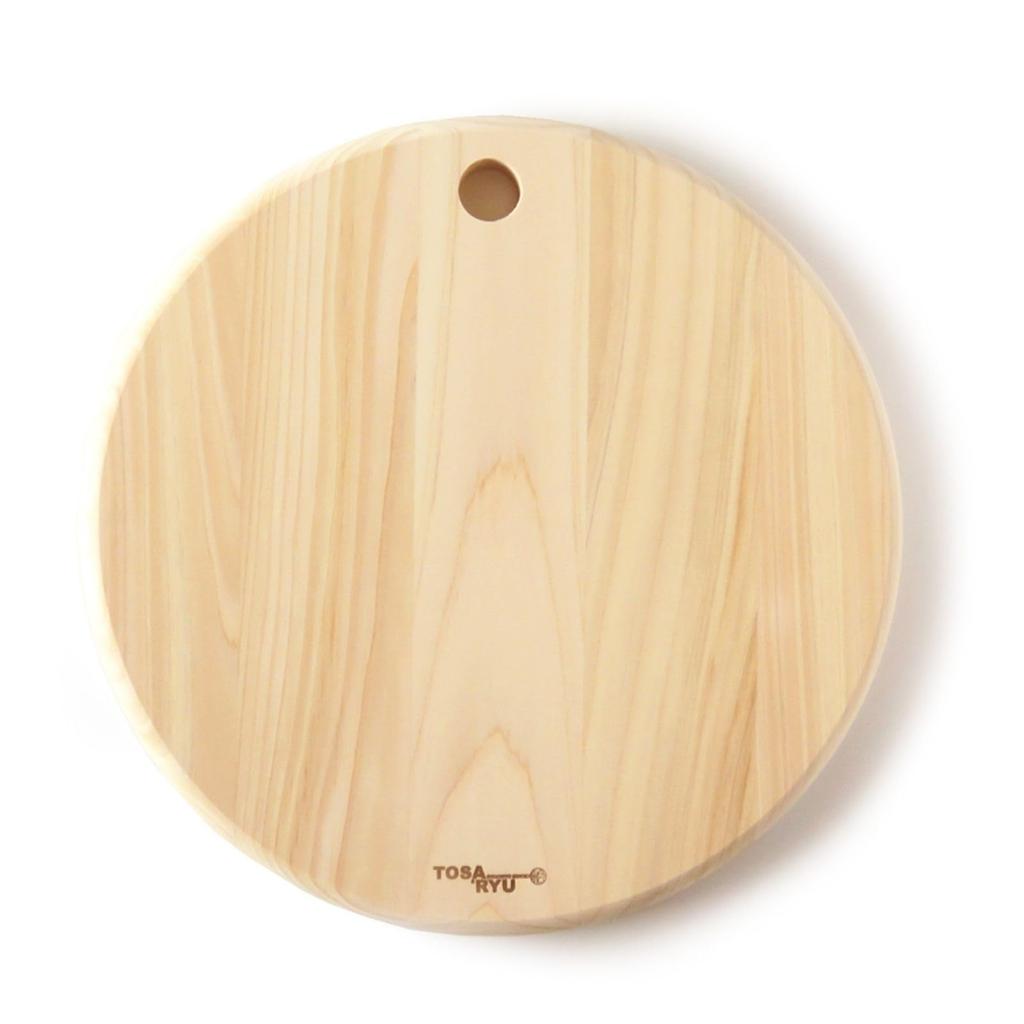 Tosa Ryu TOSARYU SHIMANTO HINOKI Hinoki Round Cutting Board (Medium), 30cm Diameter x 2cm Thick, Made in Japan