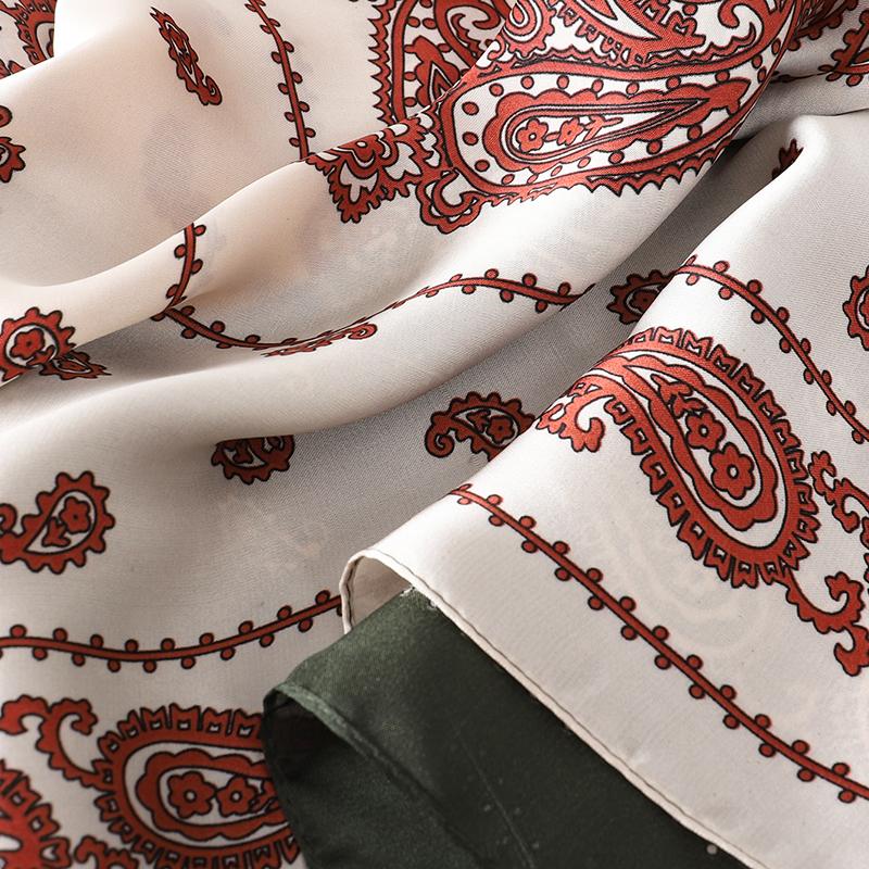 NEU Unisex Luxusmarke Kaschmirblume Kontrastierende Krawatte Schal Seide Quadratischer Schal Damen 70cm Kopftuch