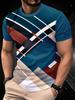 Summer Classic Men's 3D Line Stripe Print T-Shirt Short Sleeve Round Neck Top Street T-Shirts Oversized Sports Men's Clothing