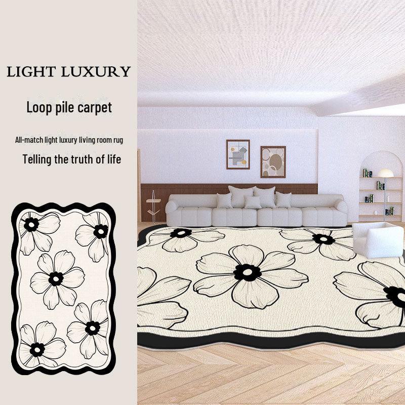 Nordic Velvet Non-Slip Living Room Carpet - Simple, Luxurious Floor Mat for Sofa, Office & Bedroom