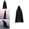Cape d'Halloween Cosplay Faucheur Vampire Sorcière Magicien Robe Fête Adulte Enfants Cape Légère Noire