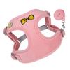 Small Dog Harness Reflective Dog Harness Reflective Pet Vest with Traction Rope for Walking Pink M