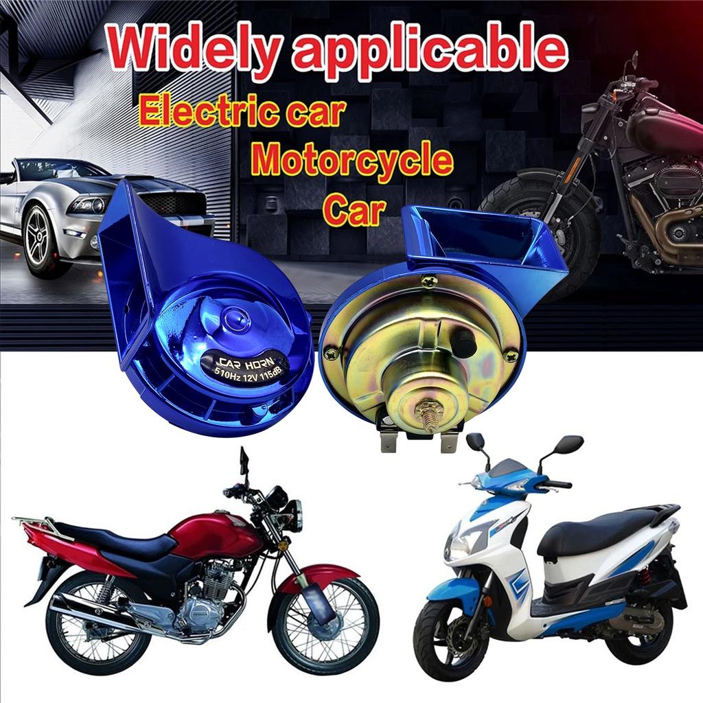 2 Stück Universelle laute Autohupe, DC 12 V, elektrische Schneckenzughupe, superlaute wasserdichte Drucklufthupe für Motorrad, Auto, LKW, SUV, Boot