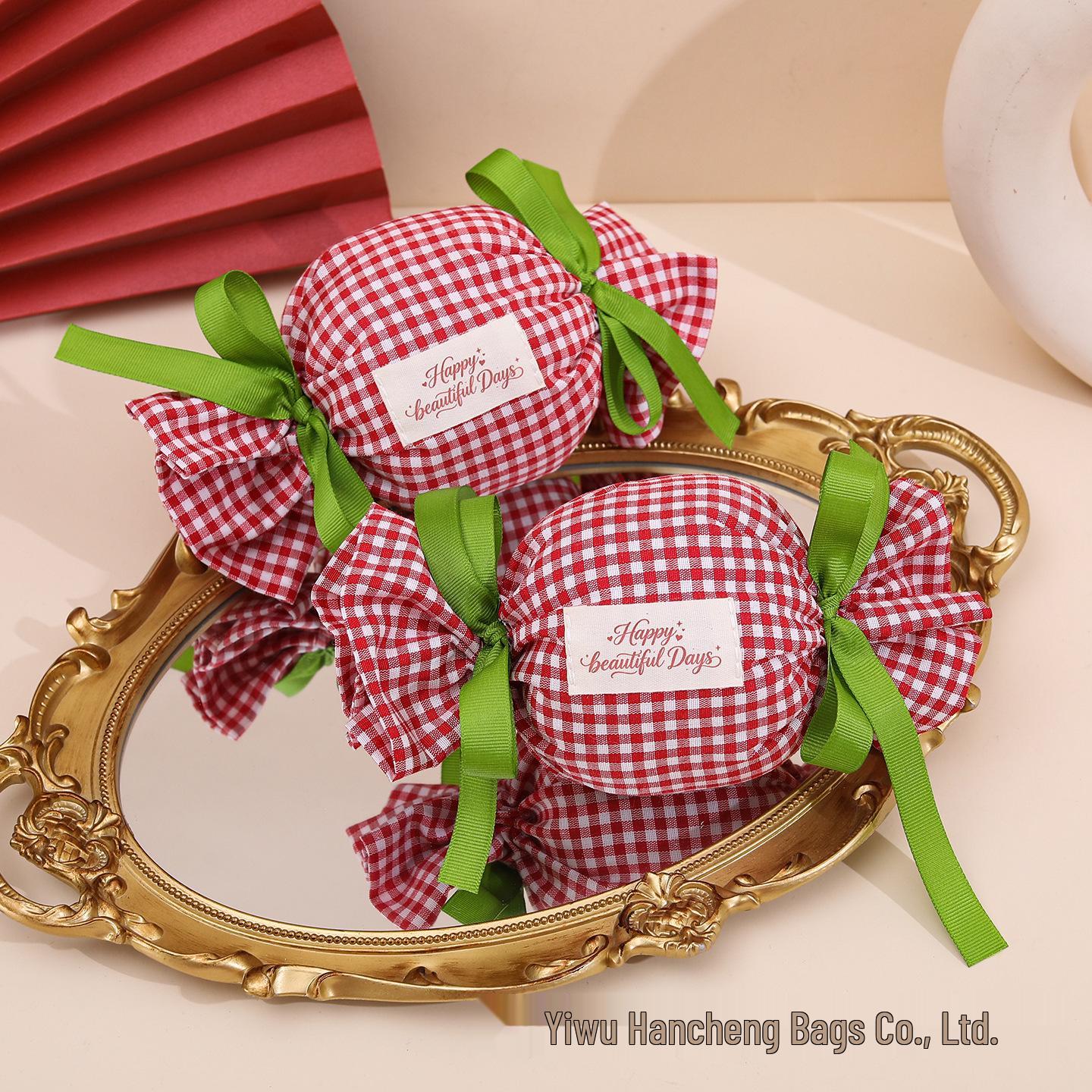 Elegant Wedding & Engagement Candy Gift Bags with Drawstring