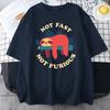 Nicht schnell, nicht wütend Faultier Süßer Aufdruck Herren T-Shirts Atmungsaktive Baumwoll Tops Streetwear T-Shirt Damen Lässige Weiche T-Shirts