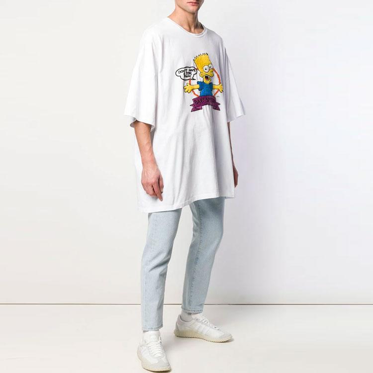 Off-White SS19 Bart Simpson Oversize Tričko s krátkým rukávem Pánské topy Bílá OMAA066S191850040188