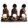 Buddha Candle Holder Antique Three Devotees