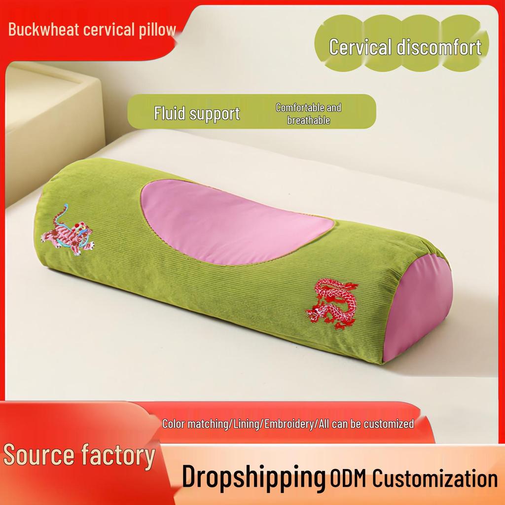 Ai Hu Mugwort Buckwheat Neck Support Pillow - Health-Preserving Cervical Moxibustion Pillow