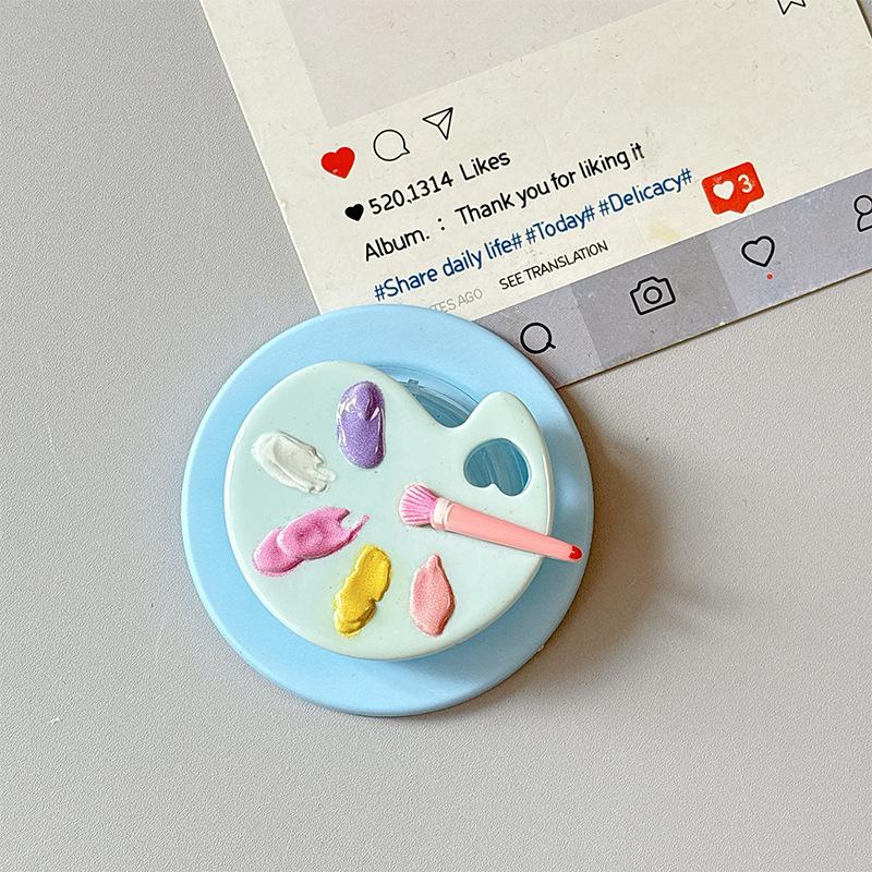 Mini Paint Palette Paste Magnetic Desktop Mobile Phone Airbag Holder Telescopic Dopamine Decoration Girl Ring