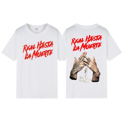 Anuel AA קיץ חדש גברים/נשים חולצות טריקו Real Hasta La Muerte רטרו שרוולים קצרים אופנה מכתבים אמריקאיים הדפסת צווארון עגול T Shir