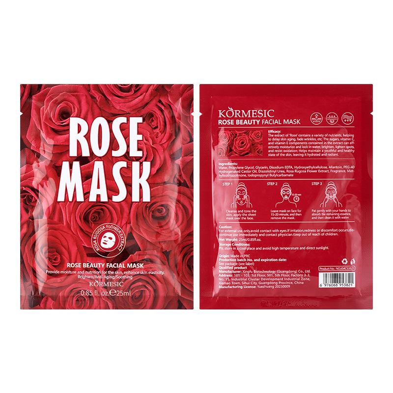 

KORMESICN Rose Honey Turmeric Cucumber Coconut Coffee Facial Mask Facial Mask Separately Packaged Rose-10pcs