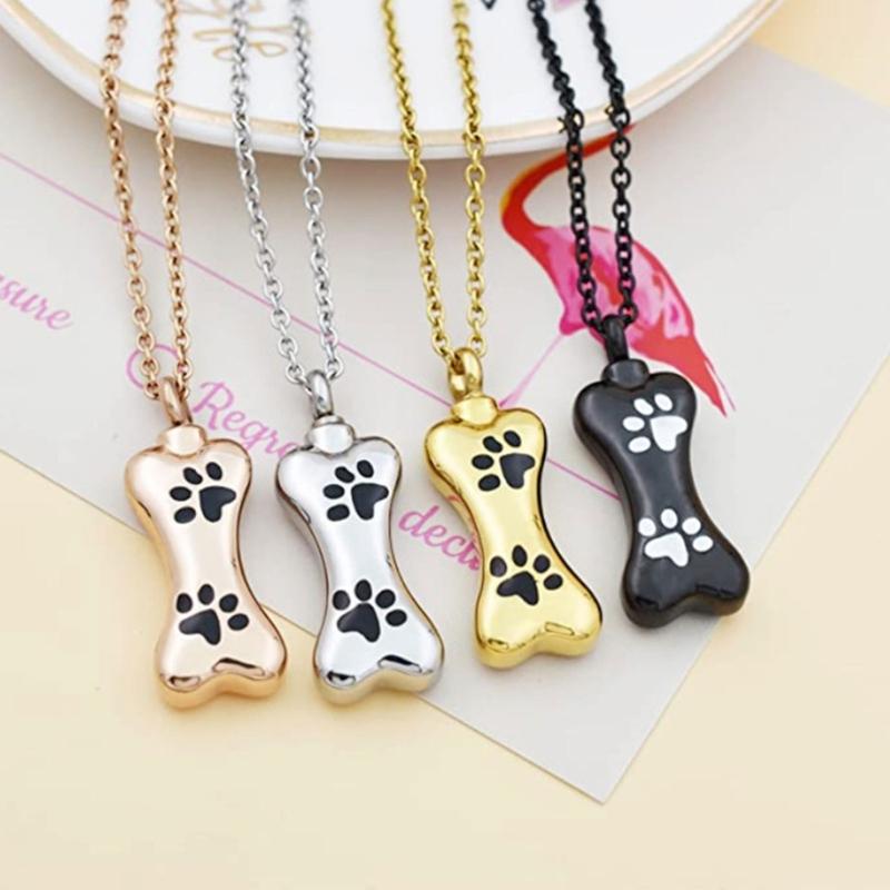 Paw Printings Cremation Urn Bar Jewelry Pet Cremation Jewelry Ashes Necklaces Creative Pet Cremation Jewelry