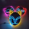Glowing Fox Masks Masquerade Party Cosplay Prop Cosplay Fox Masks Sabito Mask Japanese Mask LED Light Up Demon Slayer Mask