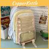 Nylon Backpack For Teens With Colorful Splicing And Letter Pattern For Daily Use