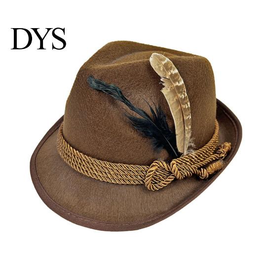 Versatile Casual Hat Fedora with Feather, Short Brim Vintage Jazz Hat, German School Cultural Festival Accessory Oktoberfest Costume Accessories
