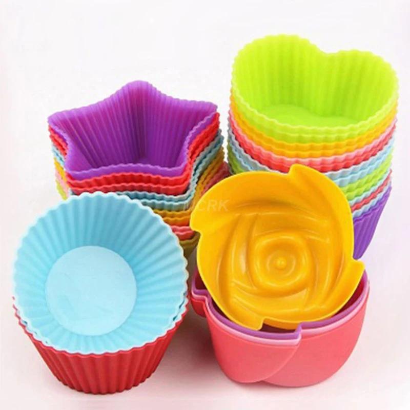 1/5/10 Stück Zufällige Farbe Silikon Kuchenform Silikon Kuchen Backform Tasse Cupcake Puddingform Hochtemperaturbeständig und Weich