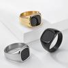 Cold Wind European and American Popular Jewelry Titanium Steel Inlaid Carbon Fiber Ring Ring Men's Niche High-end Trend Index Finger Ring