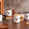 Bear Ceramic Cup with Lid and Spoon Cartoon Style Cute Water Cup for Girls Work Mug Set High Appearance Durable