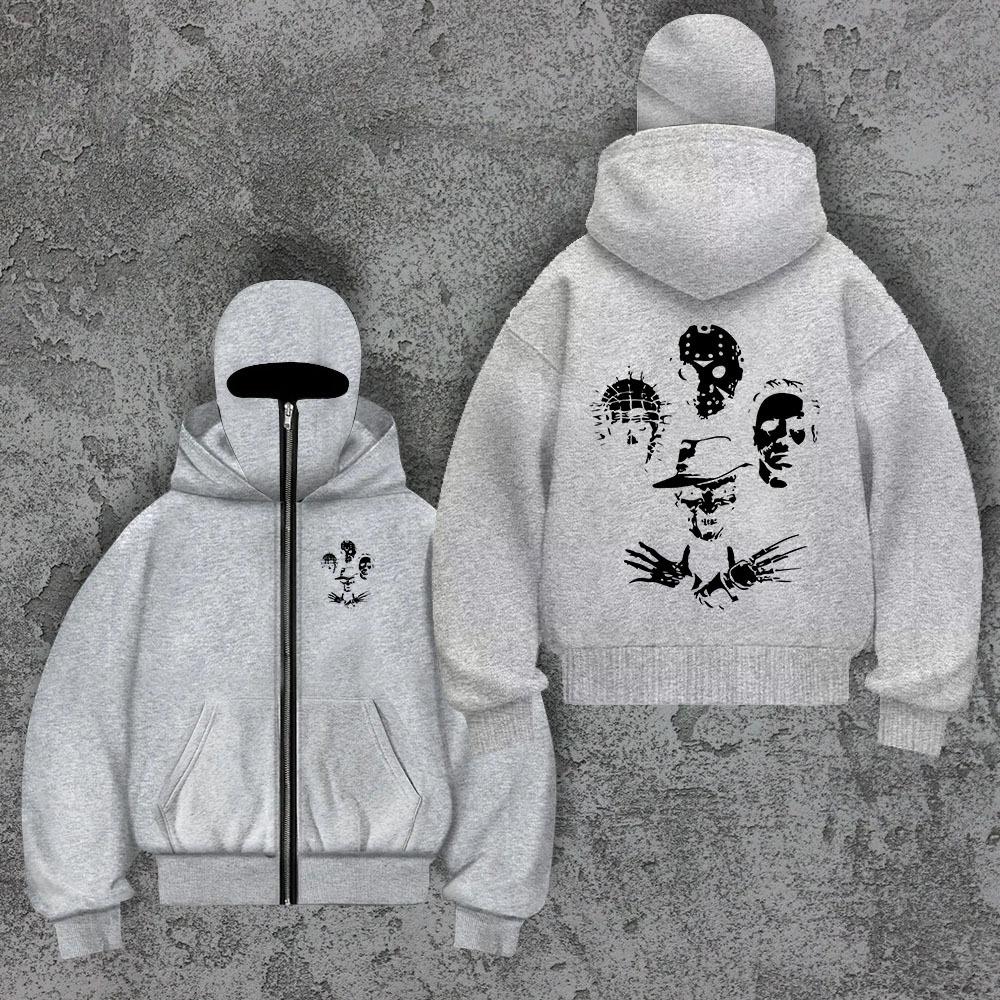 Trendy Brand Velvet Double Hat Unique Design Hooded Sweatshirt for Autumn and Winter, New Unisex Loose Y2K Sweatshirt