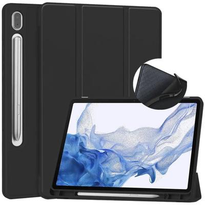 Premium TPU Case for Samsung Tab S9 S8 S7 with Pen Holder 3 Fold Stand Tablet Cover