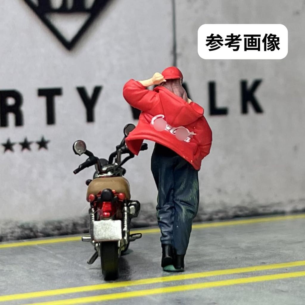 Moreart 164 Miniature Figure & Motorcycle Set MO222196 Model Girl Model Diorama Miniature Car [Used]