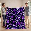 Purple Paws and Bones Pattern Print Blanket Soft and Cozy Perfect for the Living Room Bed Sofa or a Nap,gift