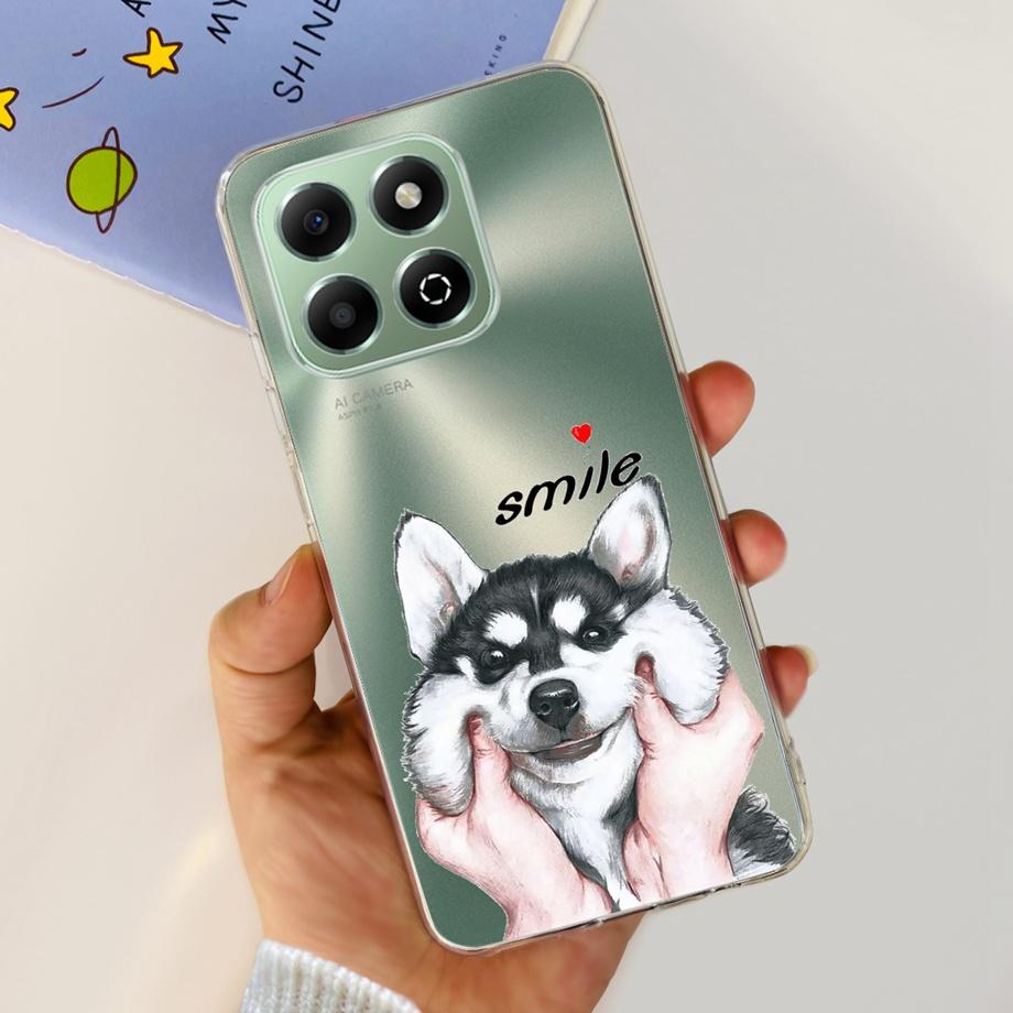 Phone Case for Honor X6b / Honor X6a Plus Transparent Shockproof Soft Cover Love Heart Butterfly Marble Bumper Camera Protection