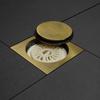 Floor Drain Brass Anti-odor Bath Drain Deodorization Square Kitchen Toilet Shower Room Cover Large Drainage Black 10*10CM