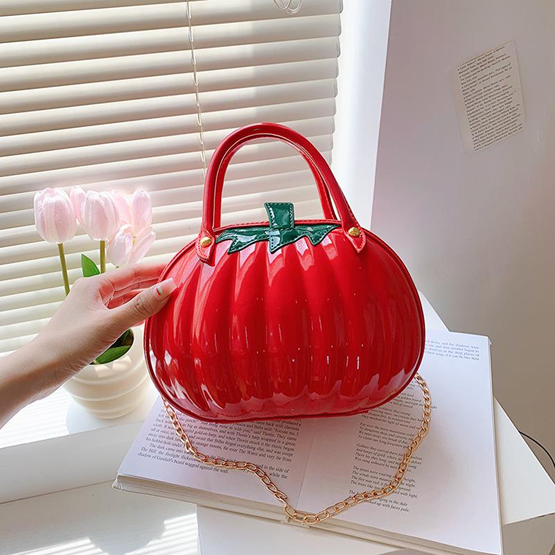 2024 Autumn Women's Pumpkin-Shaped Handbag - Fashionable & Fresh PU Crossbody Bag