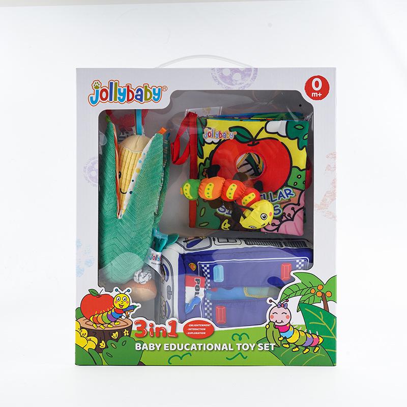 Подарочный набор Jollybaby для новорожденных: Успокаивающая пустышка, Игрушки для коляски и кроватки, Развивающий подвес