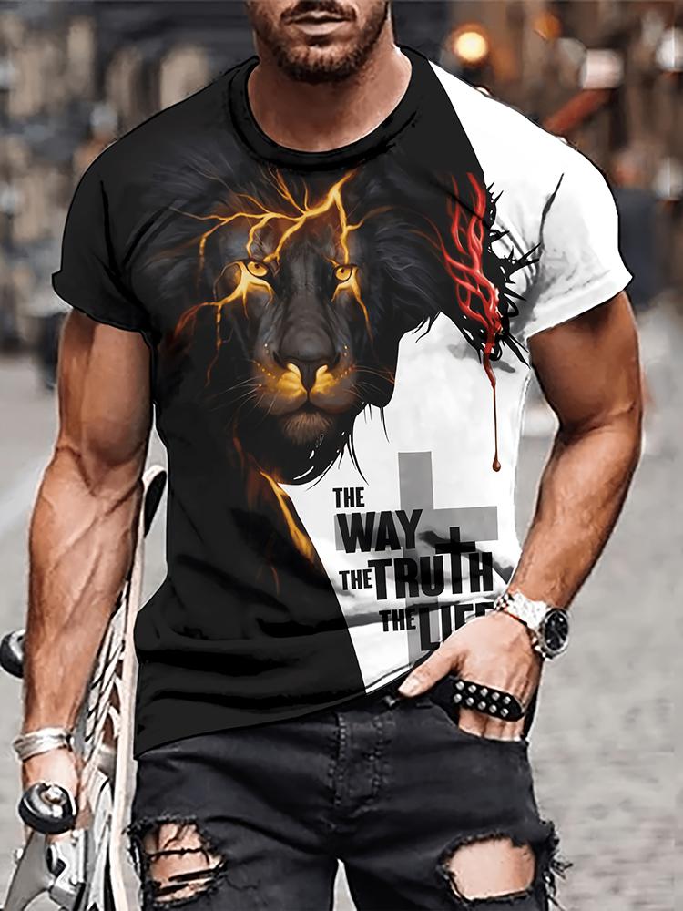 Men's T-shirt Summer Daily Casual Men's T-shirt Outdoor Sports Loose Comfortable Short-sleeved