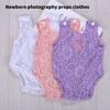 Newborn Photography Props Baby Cute Lace Outfit Headband Girl Children Solid Color Photo Costume Birth Accessory