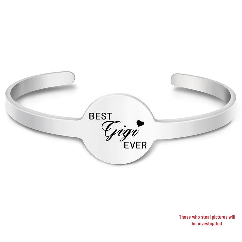 Brățară Metalică Transfrontalieră din Oțel Titan: Brățară gravată Cadou de Crăciun pentru vacanța în familie