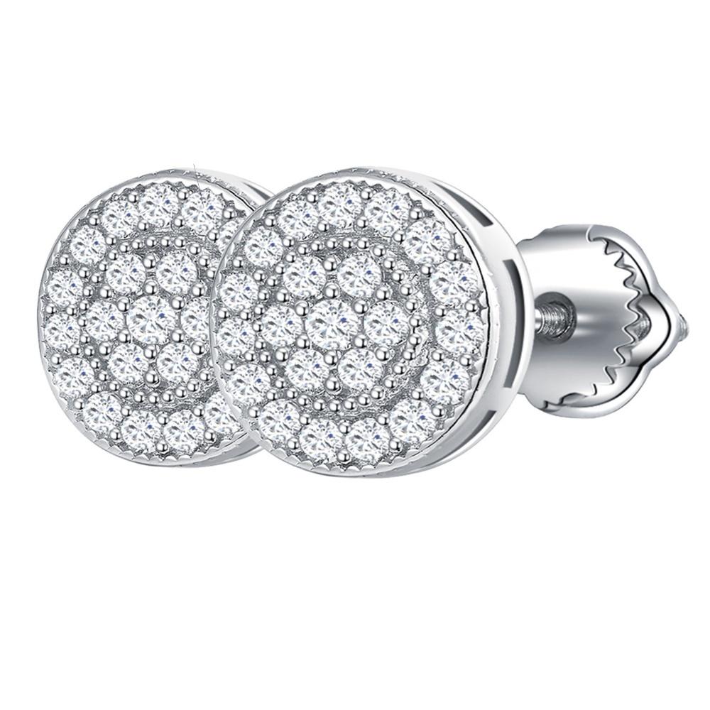 מויסניט כסף סטרלינג 925 אמיתי צמוד צמוד עגילים לגברים גדולים בסגנון היפ הופ