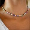 Bohemian Vacation Style Colored Rice Beads Necklace for Women