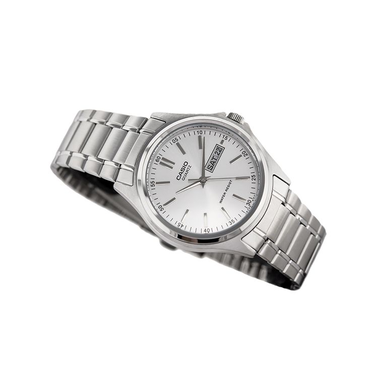 Casio Standard Series Dress Series Date Display Waterproof Business Casual Quartz Movement Stainless Steel Strap Men watches Silver MTP-1239D-7A