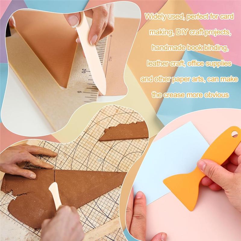 A95I-For Paper-Folding Bone Folder Tools 15 Pcs Creasing Scrapbooking Crafting Scraper For Paper-Leathercrafts Bookbinding