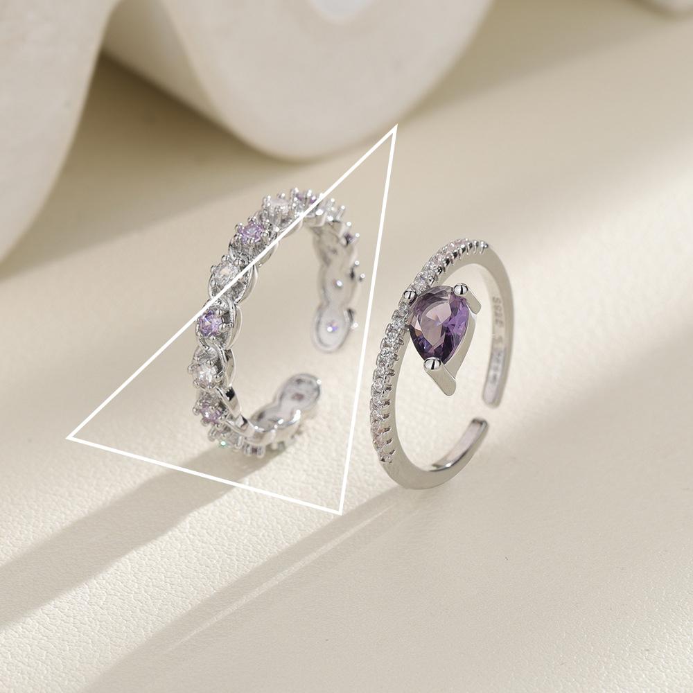 925 Silver Rings for Women Couple Minimalist Handmade Simple Blue Stone Star Ring Party Jewelry Gift Prevent Allergy