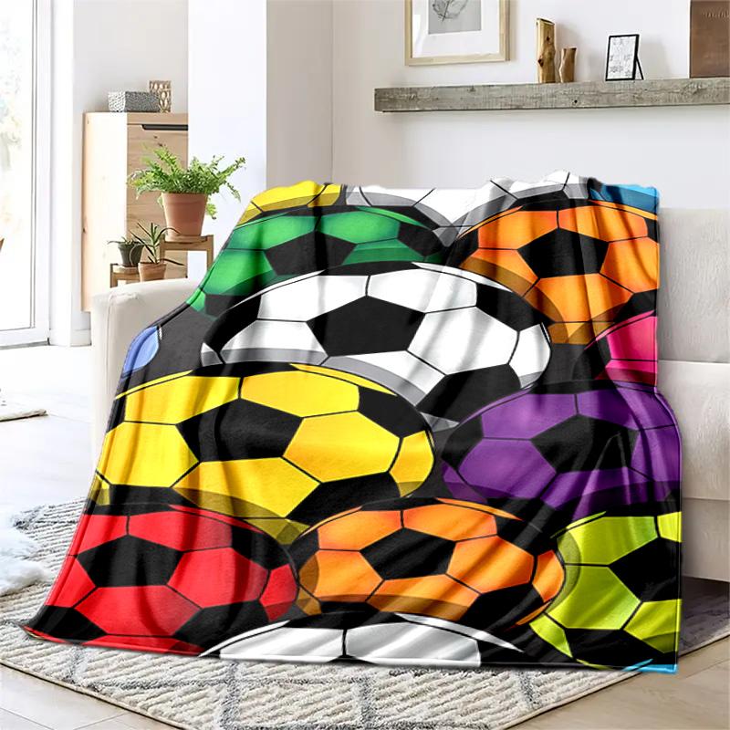 1PC Soccer, basketball, colorful water and fire pattern blanket, all season lightweight home office outdoor nap multifunctional blanket