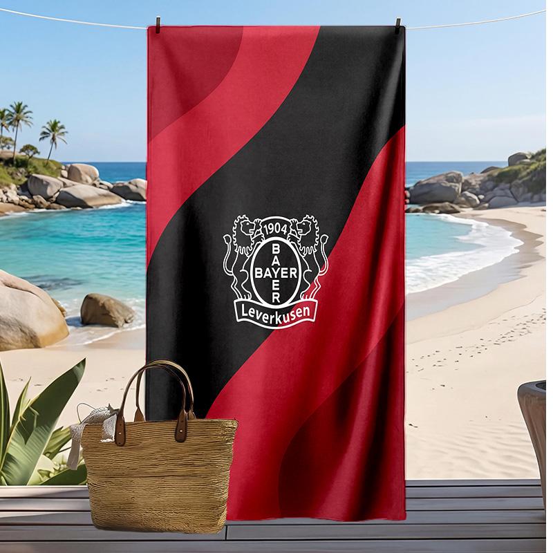 Asciugamano da Spiaggia con Stampa Calcio Bayer Leverkusen, Asciugamano Grande Morbido ad Asciugatura Rapida per Spiaggia Campeggio Nuoto