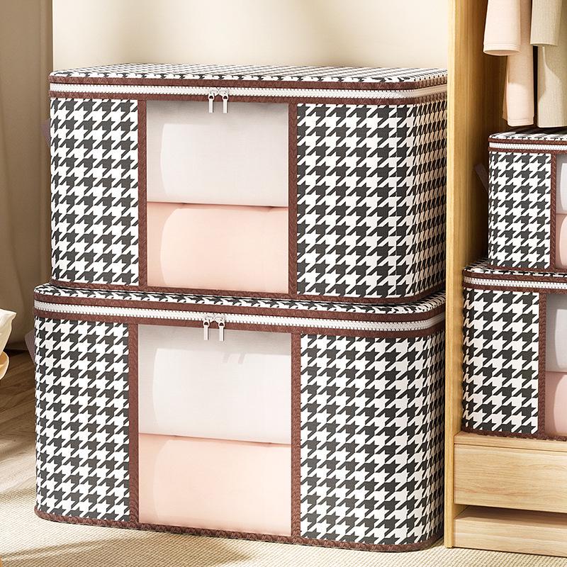 Houndstooth Handheld Quilt Storage Bag - Multifunctional, Dustproof Organizer