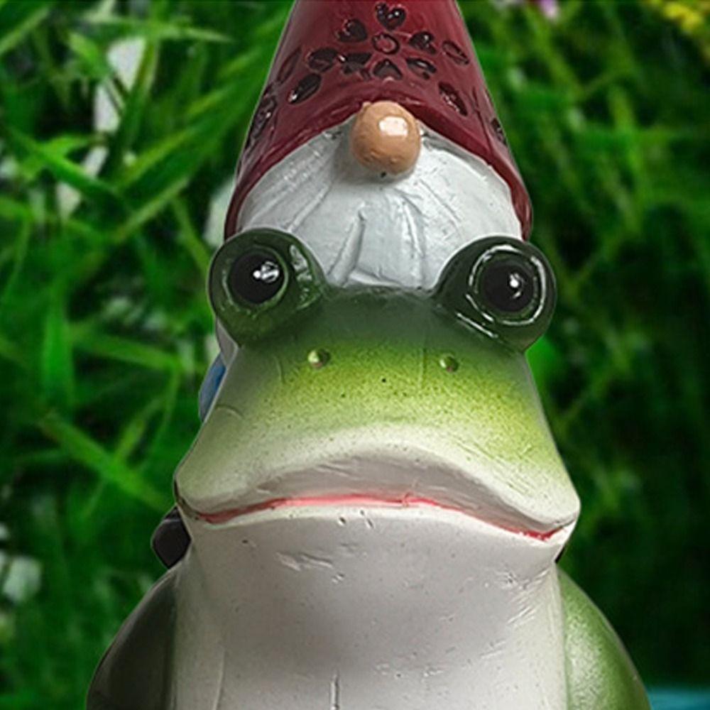 Cartoon Gartenzwerg Figur Lustige Zwerg Skulptur Kreativer Zwerg Froschreiter Statue Zuhause