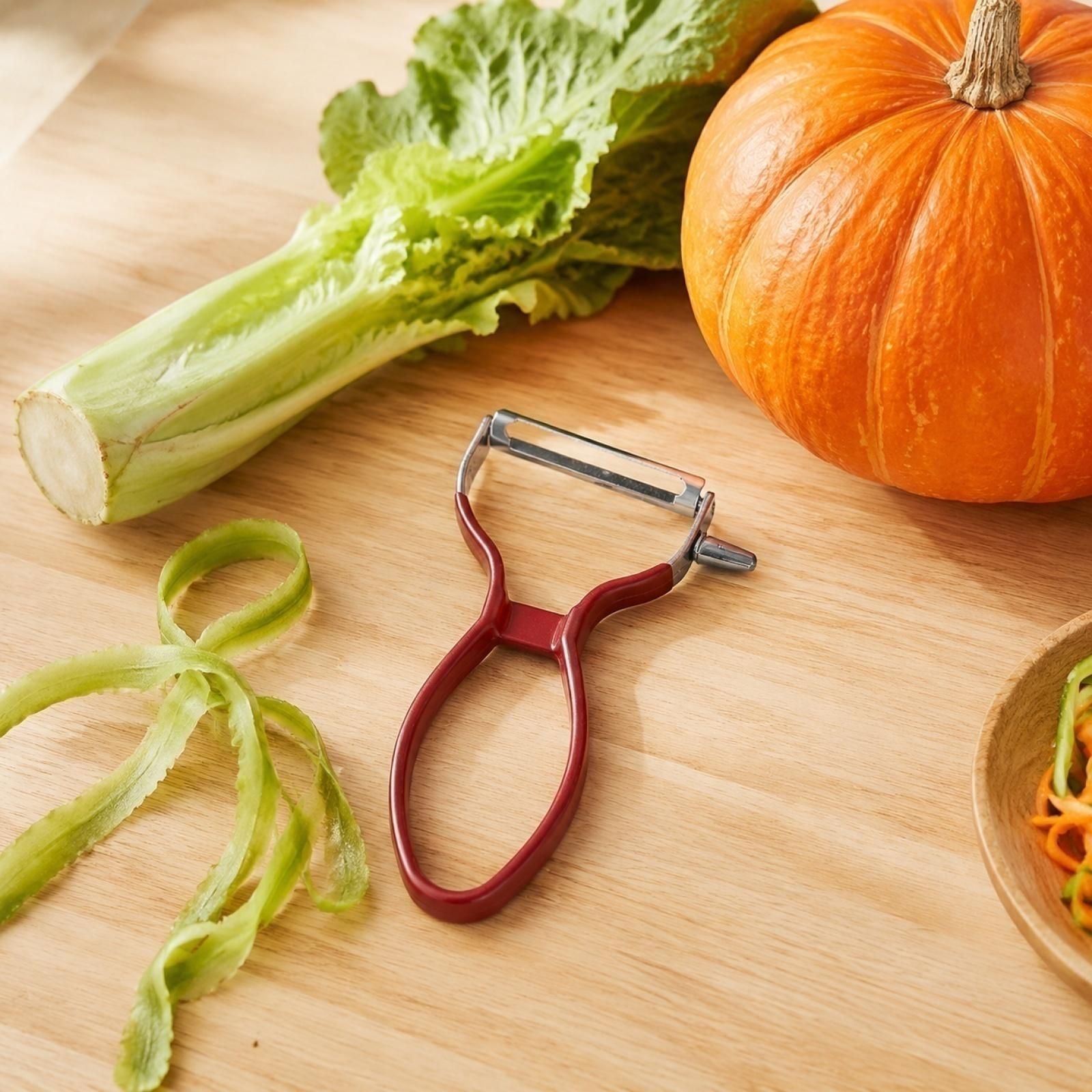 Stainless Steel Vegetable Peeler with Ergonomic Handle and Slanted Blade for Kitchen Use Durable Design for Efficient Peeling one size красный