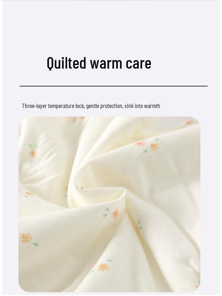Autumn Warmth Baby Cotton Two-Piece Set - High Waist, Padded Korean Style Infant Homewear