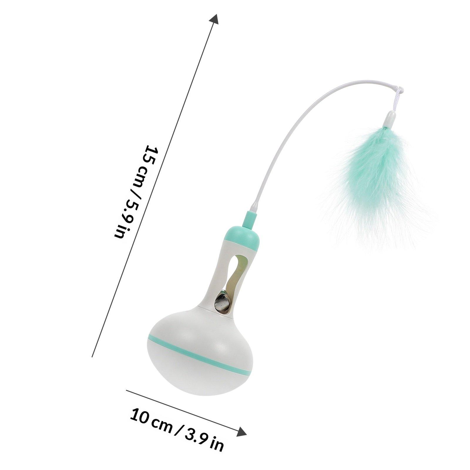 1Pcs Cat Tumbler Bell Feather Funny Chasing Plaything Interactive Self Play Household Kitten Entertainment Training зелёный