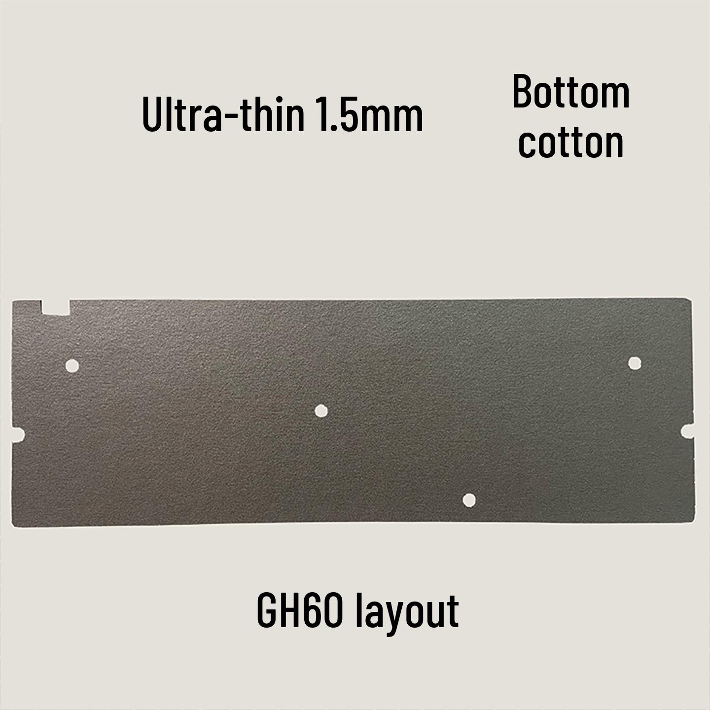

Sound Dampening Kit for GH601.5MM Hollow Case: Custom PORON Magnetic Switch Mechanical Keyboard Padding. 1.5mm Black