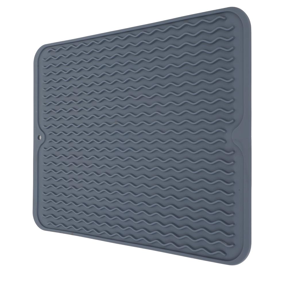 Dish Drying Mat Soft Flexible Rubber Heat Resistant Nonslip BPA Free Eco Friendly Wide Application Dish Drying Pad