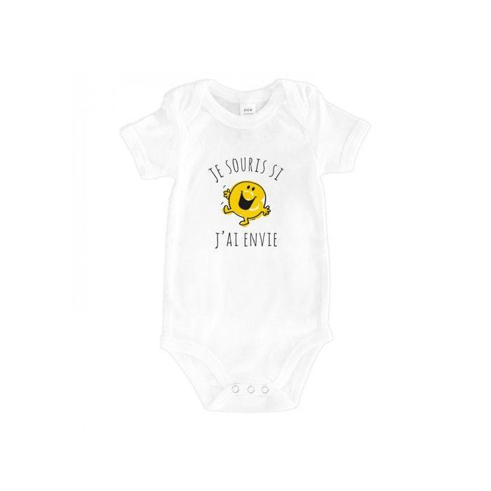 Monsieur Madame - Bodys "je souris si j'ai envie" Blanc 12/18 M