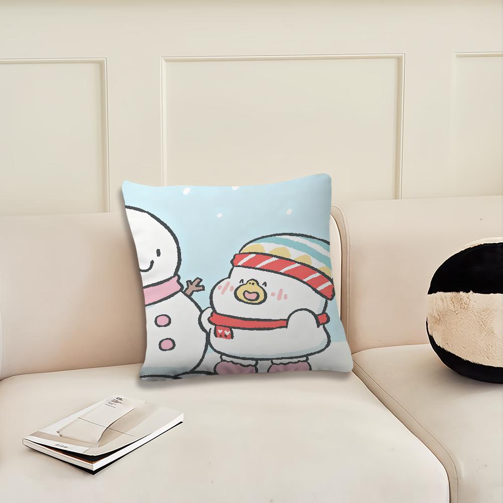 Cartoon Winter Cute Chicken and Duck Cushion Cover Pillow Cover Decoration Room Home Sofa Living Office Car Nordic Simplicity