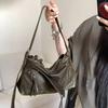 Fashion Tassel Underarm Bag Y2k Hot Girl Vintage Motorcycle Bag Tassel-decorated Women's Handbag Casual Versatile Commuter Bag